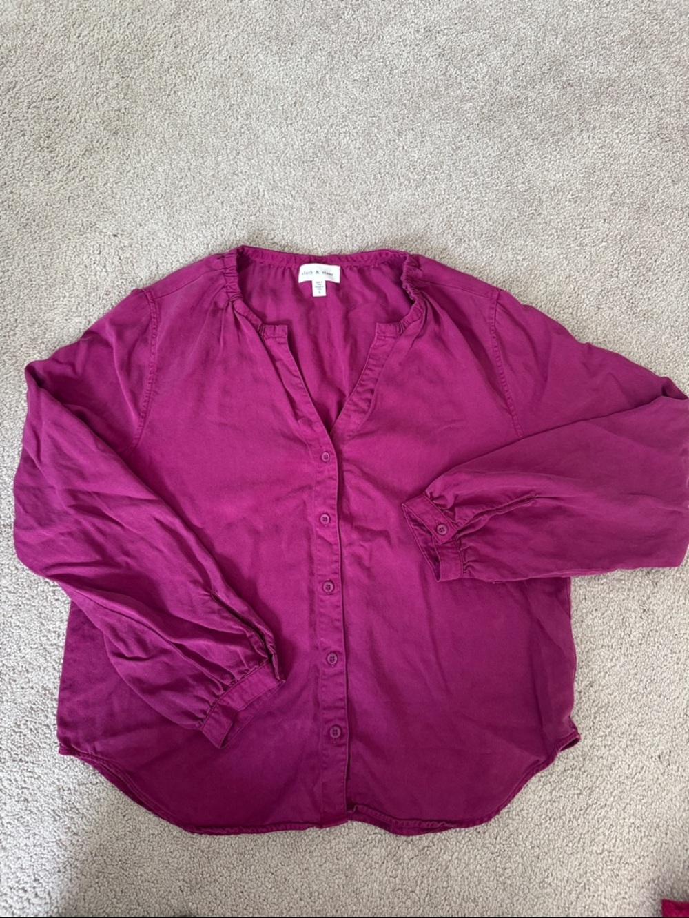 Cloth & Stone Pink/Purple Button-Front Women's Blouse